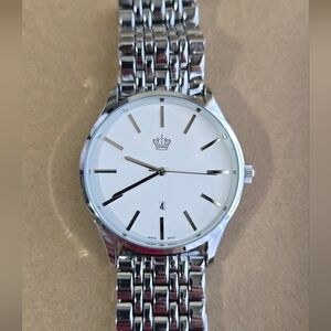 Premier Designs Silver Men's Stainless Steel Watch with White Dial